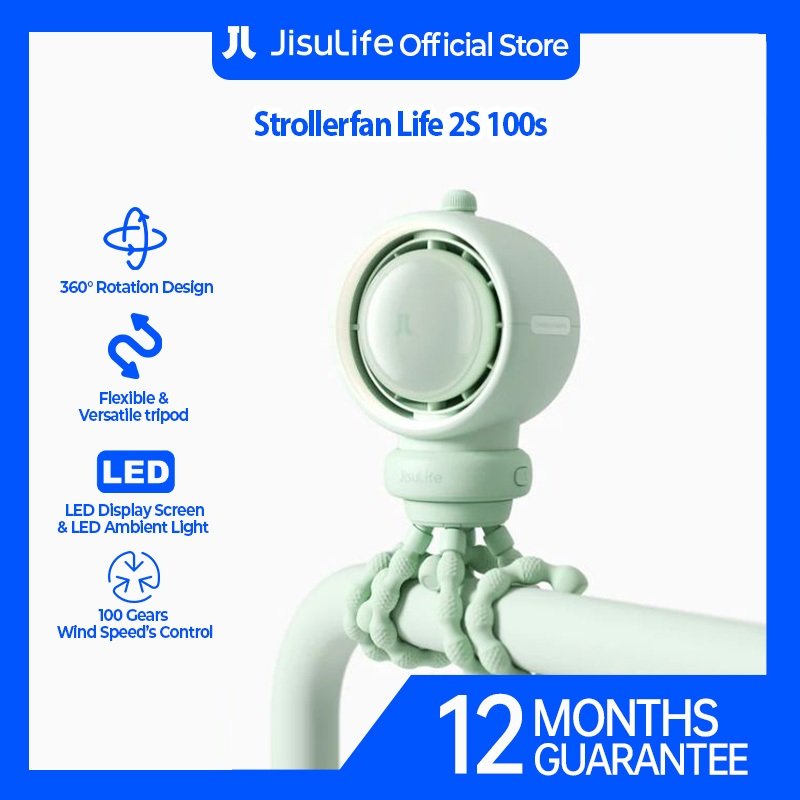 JISULIFE STROLLERFAN LIFE2S 100S 5000MAH MINT GREEN