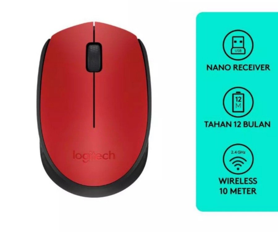 MOUSE WIRELESS LOGITECH M171 MERAH