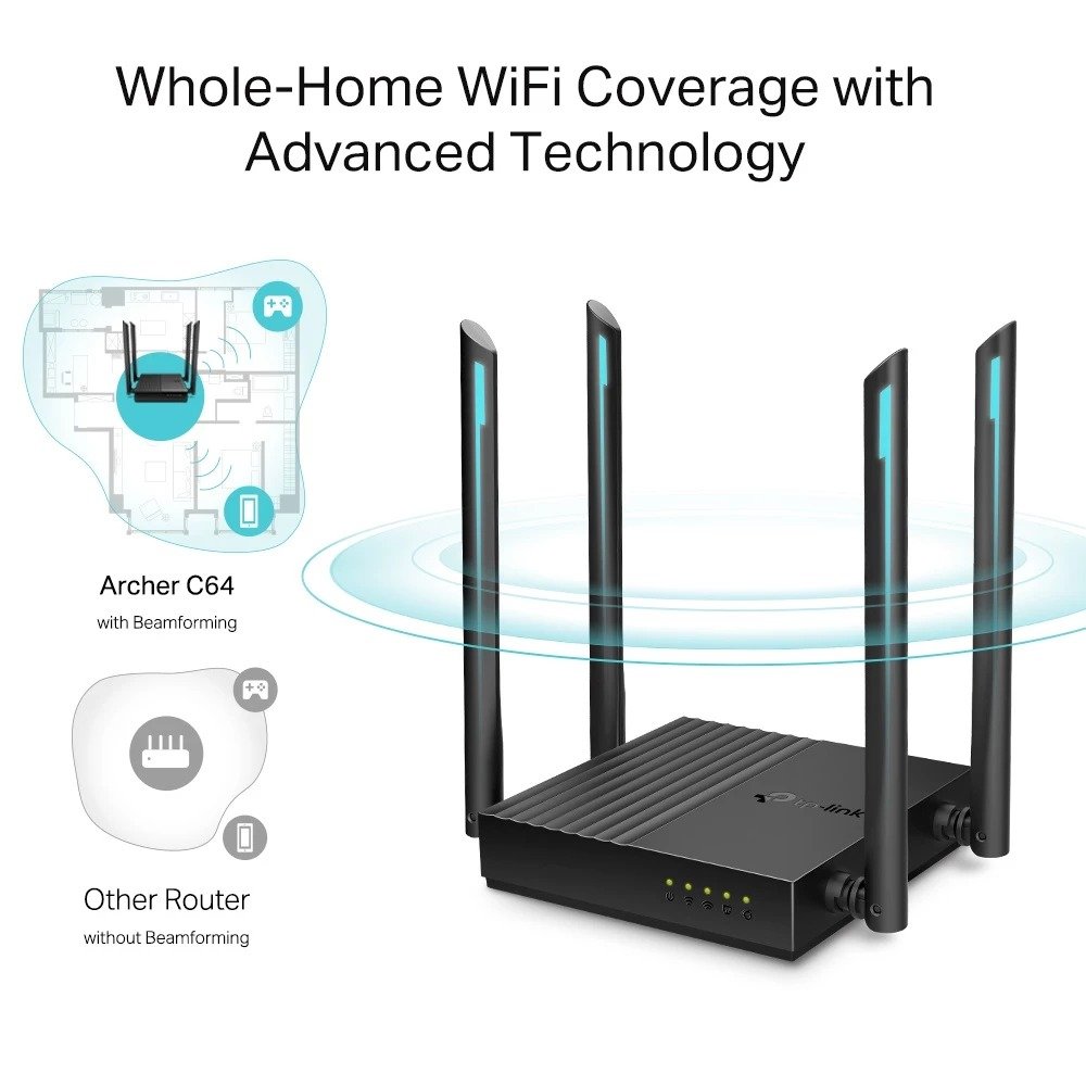 TP LINK AC1200 WIRELESS ROUTER ARCHER C64