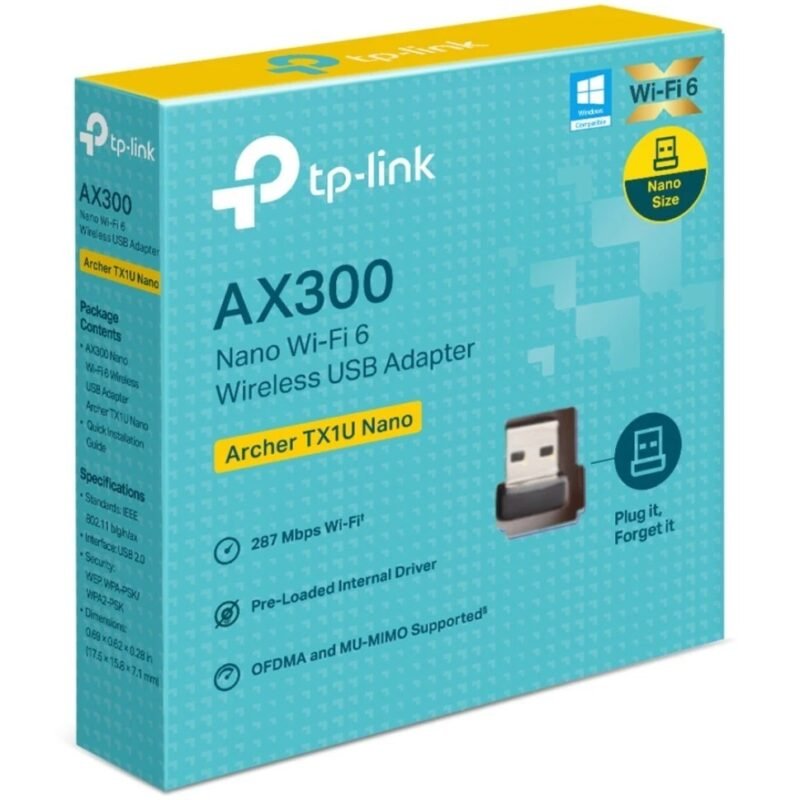 TP LINK AX300 NANO WIFI 6 & WIRELESS USB ADAPTER ARCHER TX1U NANO