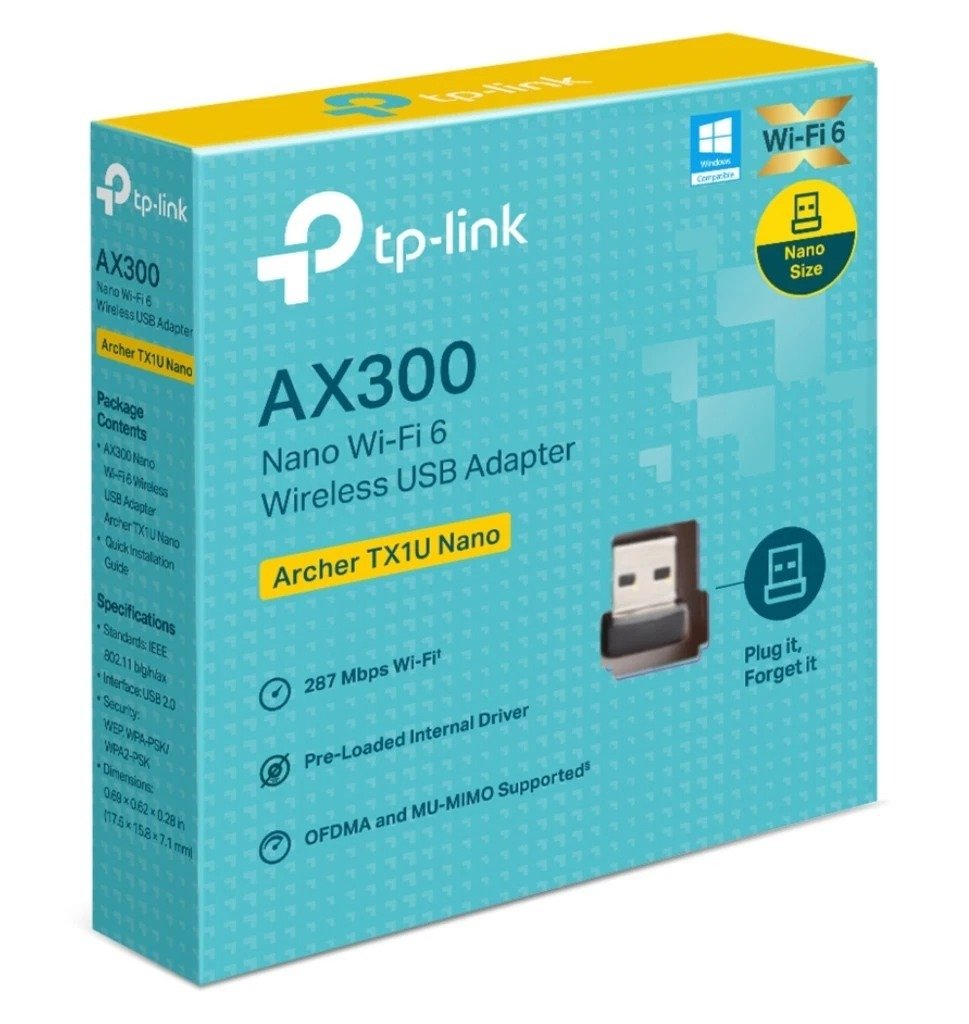 TP LINK AX300 NANO WIFI 6 & WIRELESS USB ADAPTER ARCHER TX1U NANO