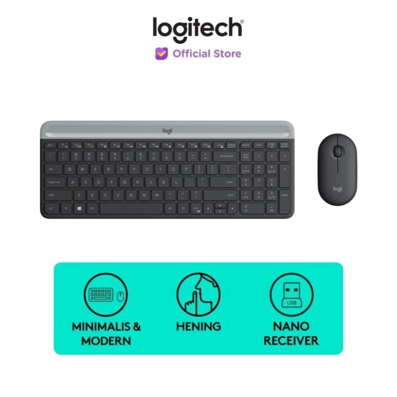 KEYBOARD LOGITECH MK470 SLIM WIRELESS COMBO GRAPHITE