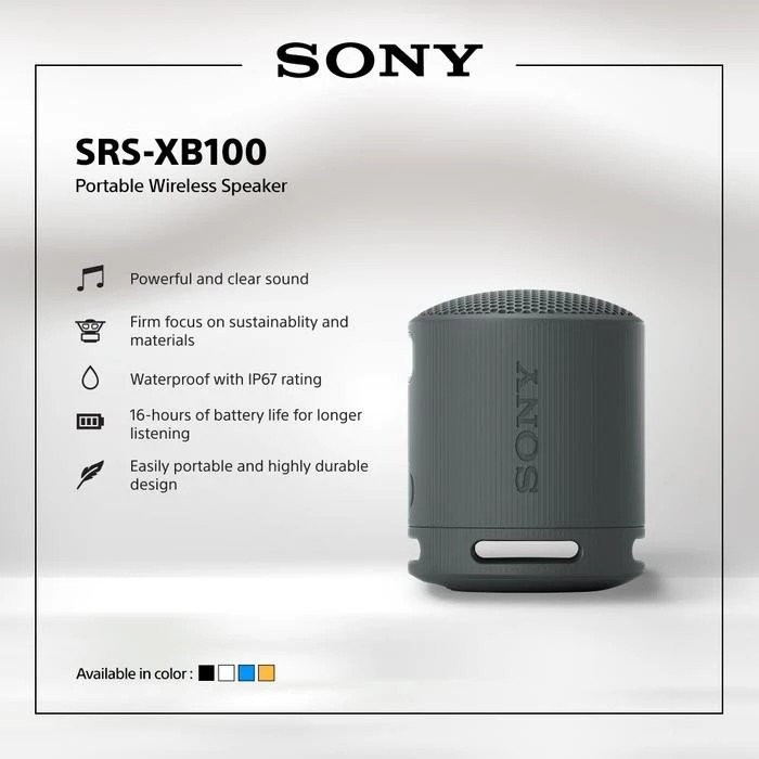 WIRELESS SPEAKER SONY XB100 BLACK