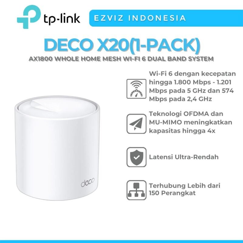 TP-LINK DECO X20 AX1800 WHOLE HOME MESH WI-FI 6 ROOTER (1PACK)