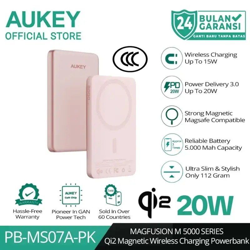 AUKEY POWER BANK MS07A 5000MAH CCC DAWN PEACH