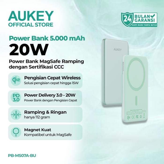 AUKEY POWER BANK MS07A 5000MAH CCC MINT BLUE