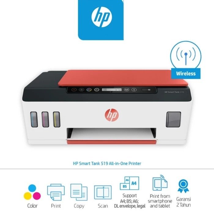 PRINTER HP SMART TANK 519 AIO PRINTER 3YW73A