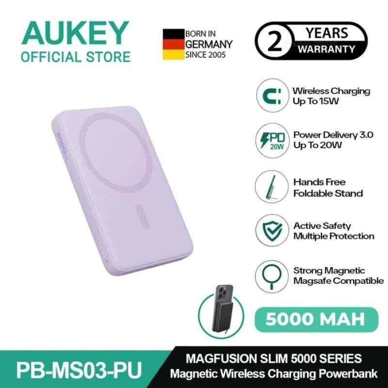 AUKEY POWER BANK MS03 5000MAH WC PURPLE